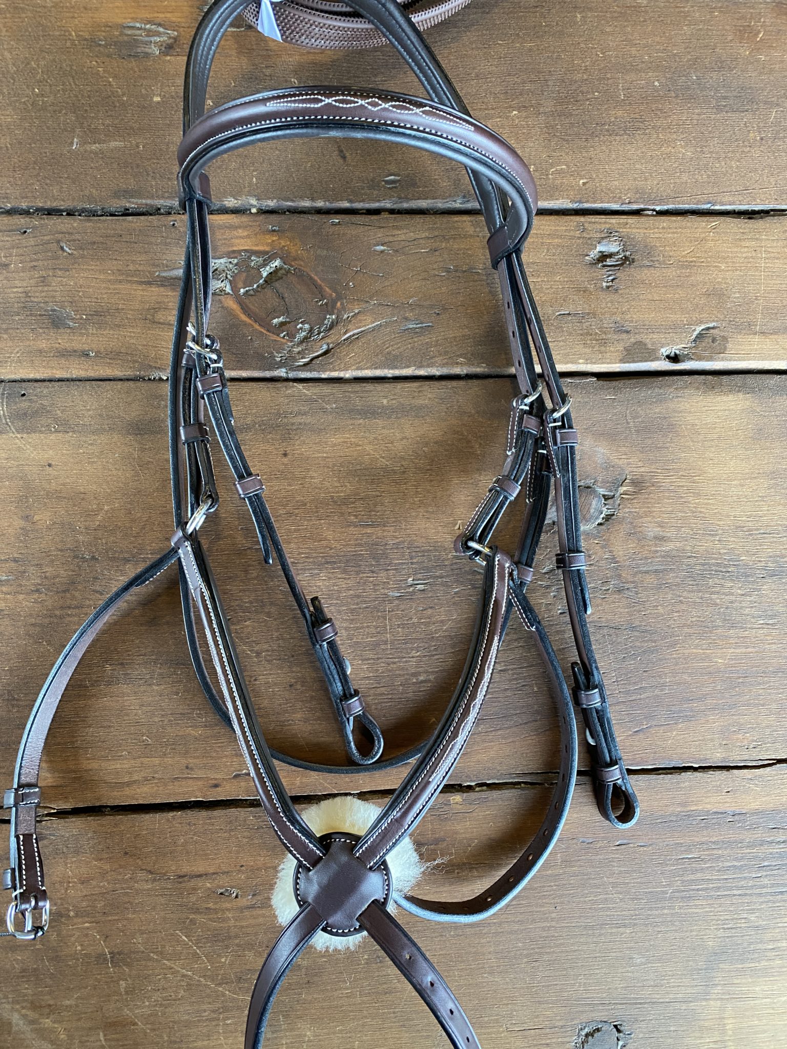 Aramas Fancy Raised Padded Figure-8 Bridle with Rubber Grip Reins ...