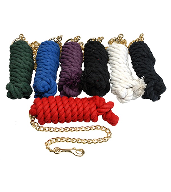 Jack's Cotton Rope Lead With Chain Sporthorse Saddlery